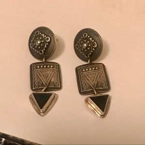 Unique Silver & Brass Handmade Post Earrings